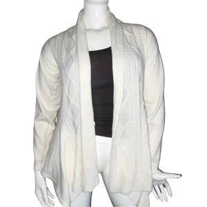 Sweater Source ivory open front waterfall cardigan